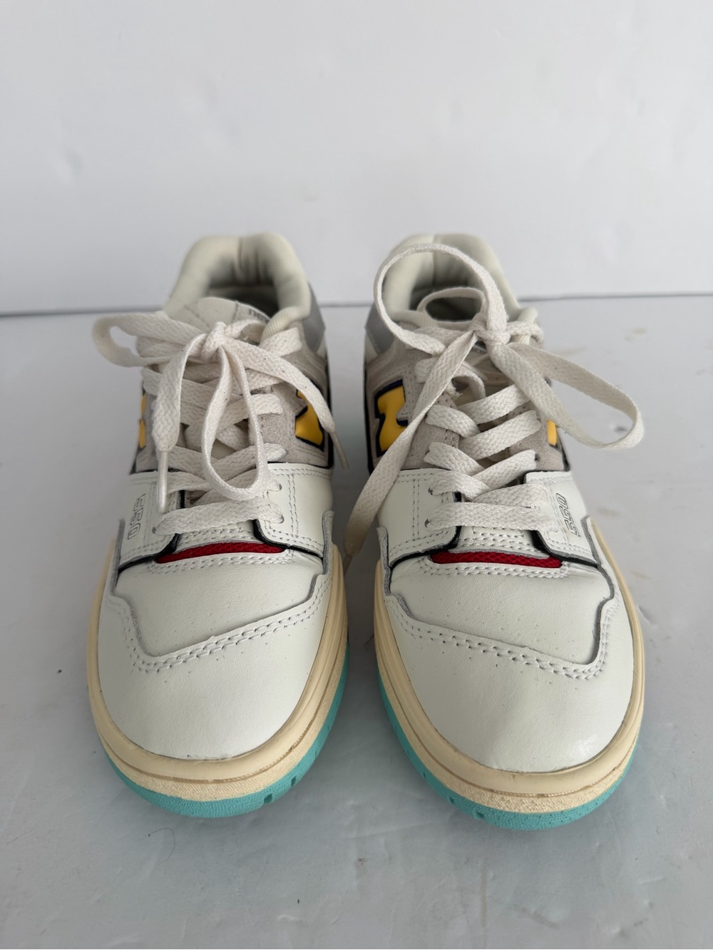 New Balance 550 Sneakers White Yellow Blue Multi-Color Shoes Mens Size 5